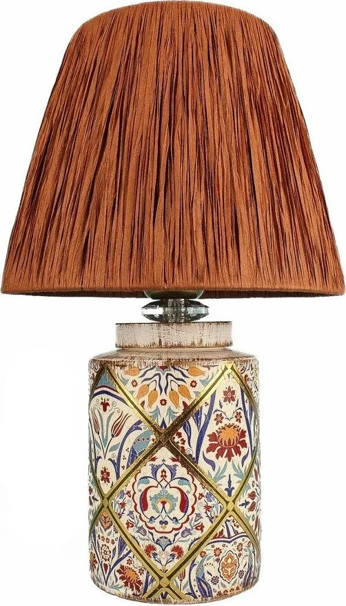 Stolní lampa v terakotové barvě se stínidlem z papírového výpletu (výška 40 cm) Alev – Opviq lights