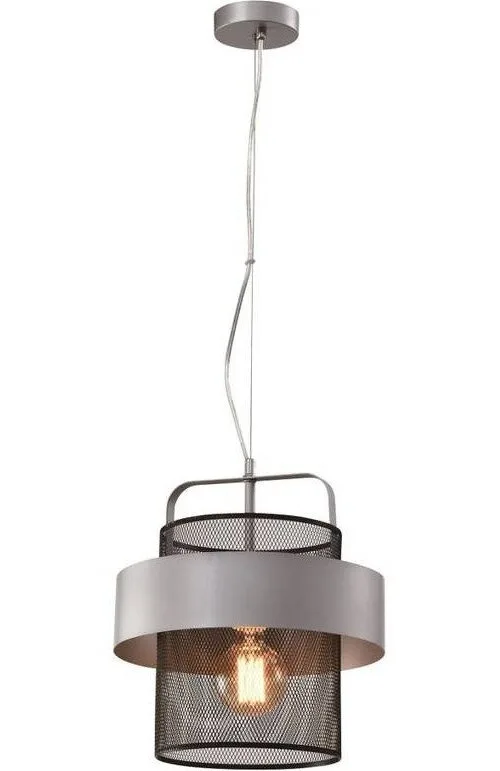 Kovové závěsné svítidlo v černo-stříbrné barvě ø 30 cm Fiba – Candellux Lighting
