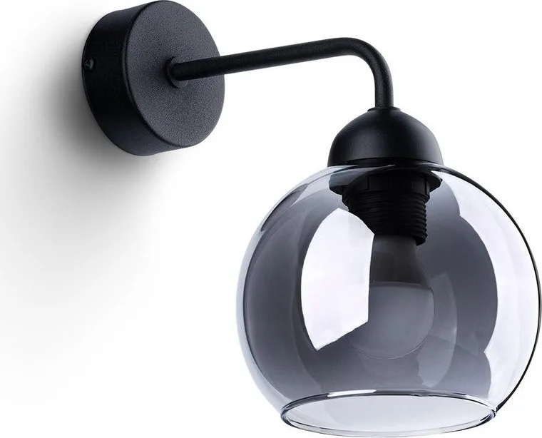 Černé nástěnné svítidlo ø 15 cm Grande – Sollux