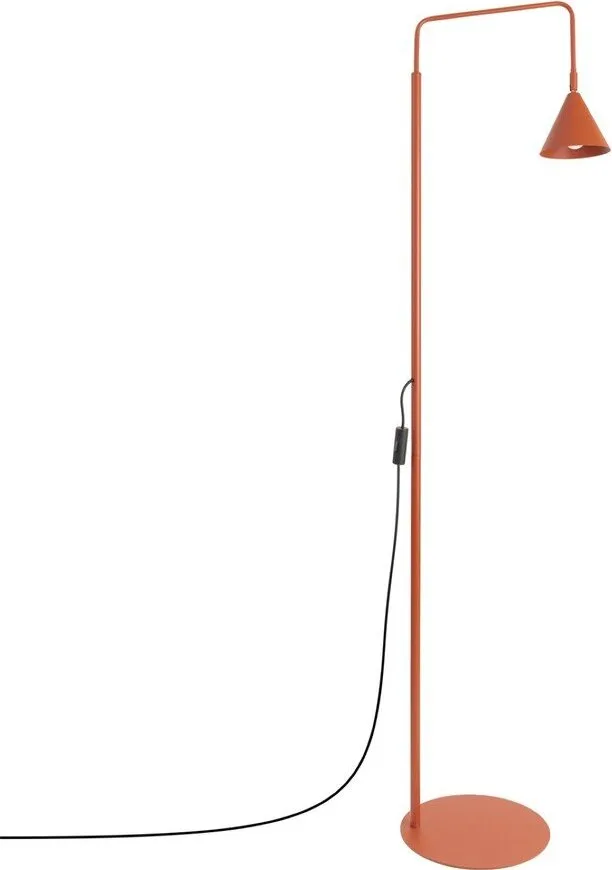 Ocelová stojací lampa s ohybatelnou konstrukcí v cihlové barvě (výška 165 cm) Zylo – Sollux