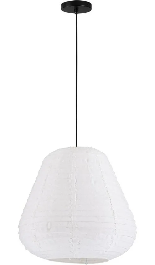 Bílé lněné závěsné svítidlo ø 50 cm Linnet – Nova Luce