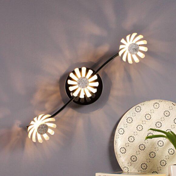 LED nástěnné svítidlo Bloom 3 zdroje stříbrné